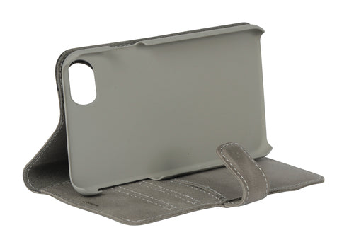 iPhone 6/7/8/SE Cover med kortholder Leath Wall 3 Gr – Grøn/Grå – Essentials