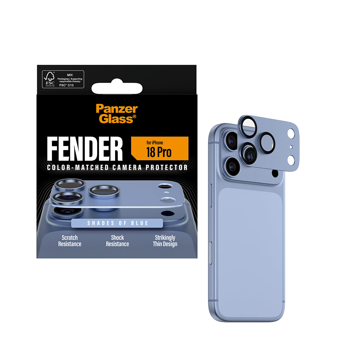 PG Fender Camera Lens Protector Shades of Blue iPhone 18 Pro - billede 5