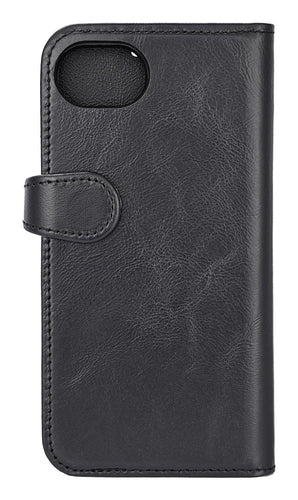 iPhone 16e / 17e Læder Wallet Flip Cover MagSeries med kortholder – Sort – Buffalo