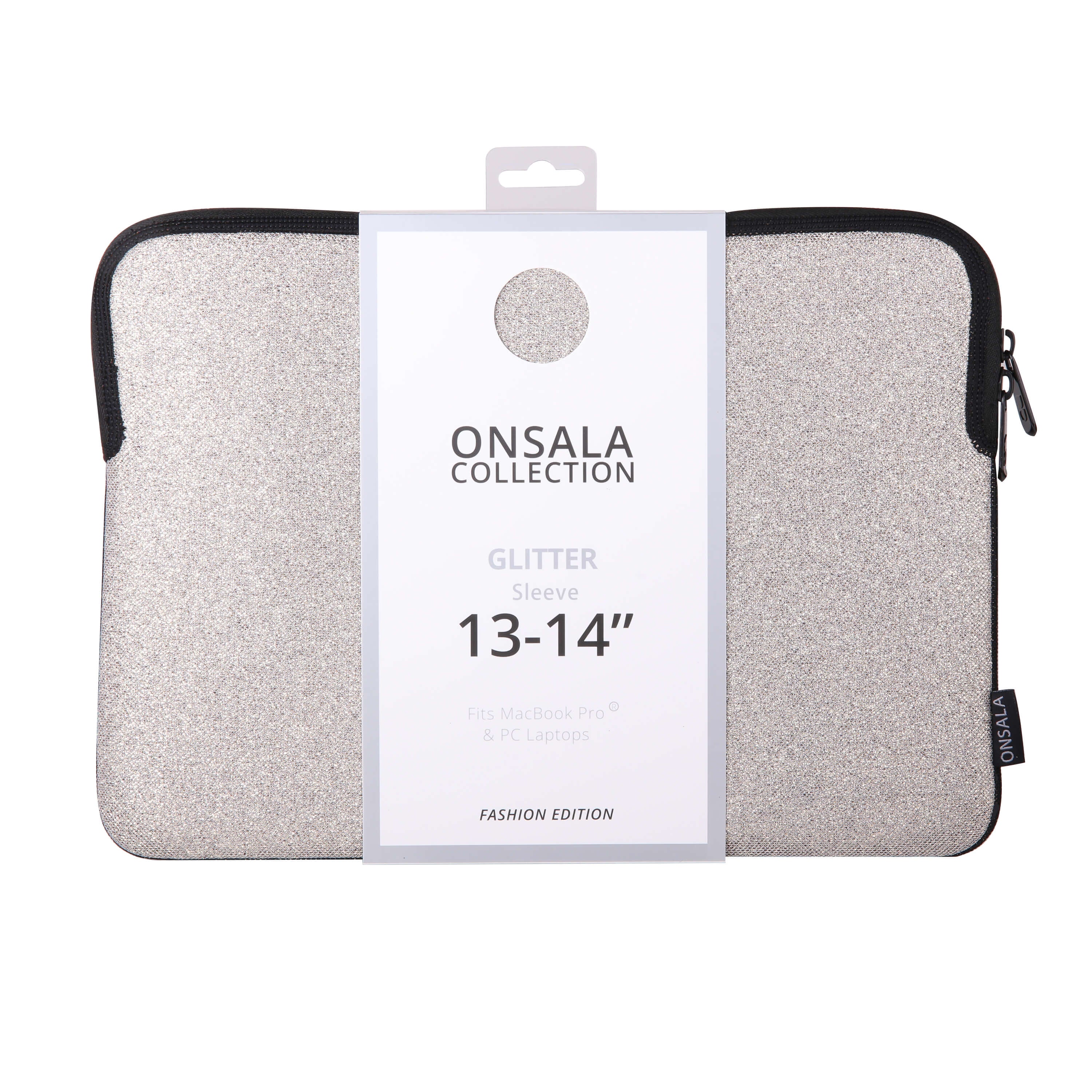 ONSALA Sleeve Glitter 13/14" Sølv - EOL - billede 2