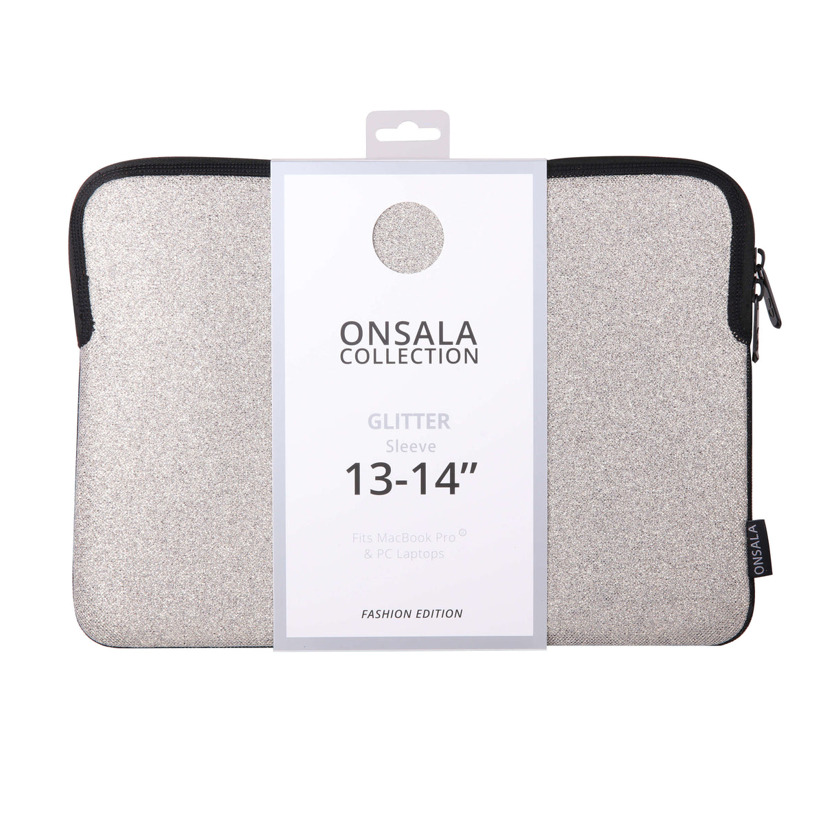 ONSALA Sleeve Glitter 13/14" Sølv - EOL - billede 2
