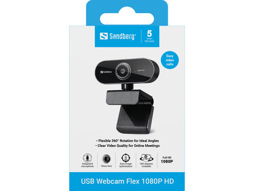 USB Webcam Flex 1080P HP Sort