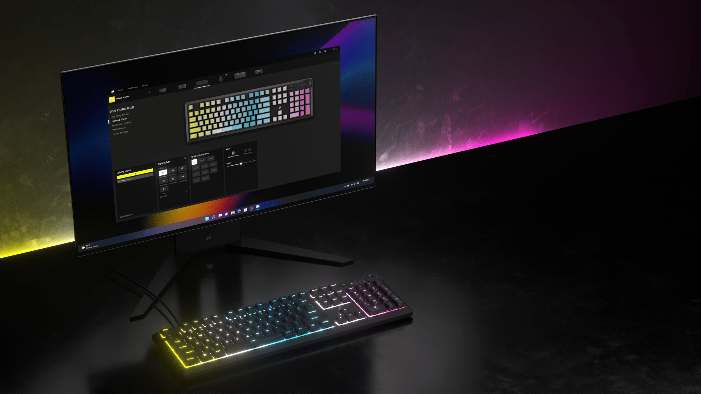 K55 CORE RGB - Gaming Tastatur - billede 4