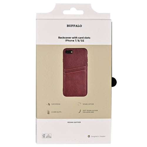 iPhone 7/8/SE Læder Cover med kortholder 2 – Brun – Buffalo