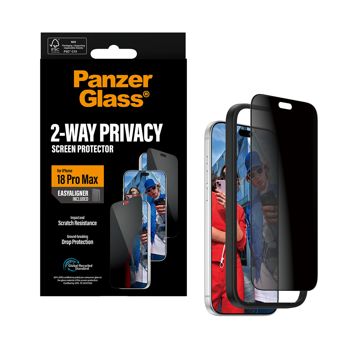 PG 2-Way Privacy Screen Prot iP18 Pro Max UWF EasyAligner - billede 6