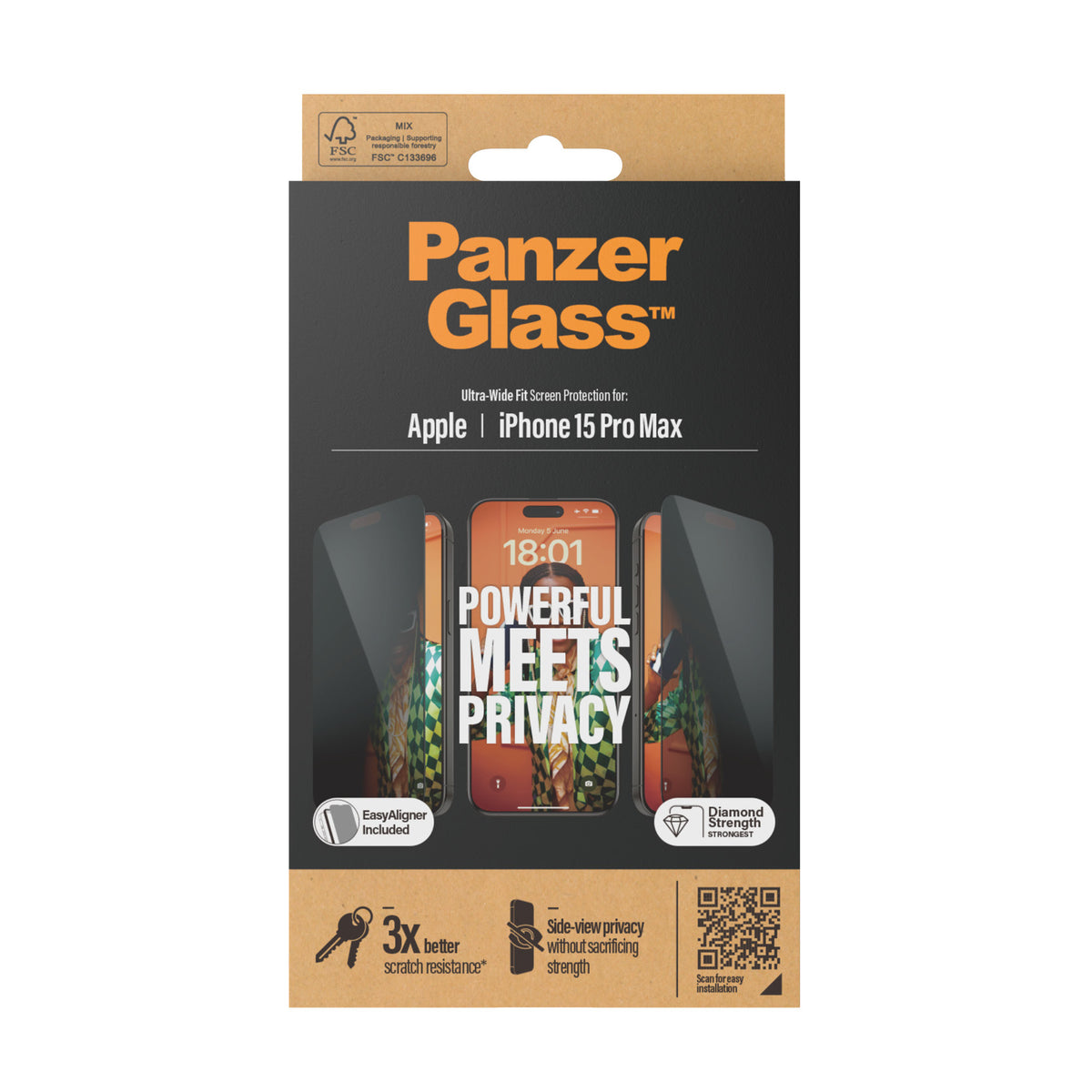 PanzerGlass iPhone 15 Pro Max UWF Privacy wA - billede 3