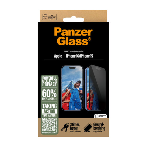 PanzerGlass iPhone 15/16 UWF Privacy wA