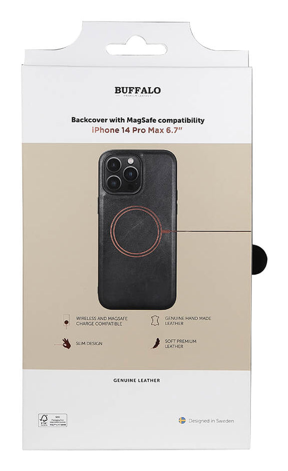 iPhone 14 Pro Max Læder Cover 6 7 – Sort – Buffalo - billede 3