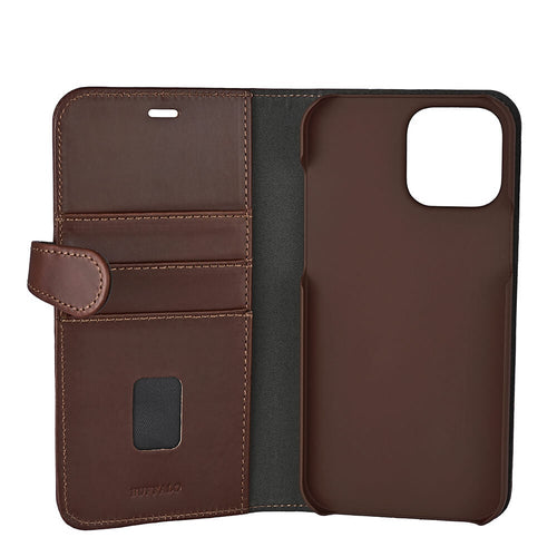 iPhone 13 Pro Max Læder Wallet Flip Cover – Brun – Buffalo