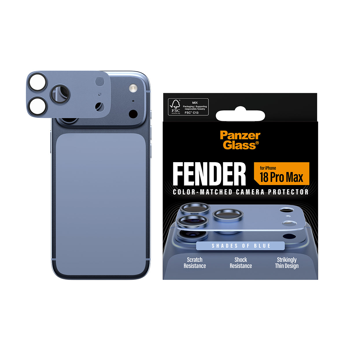 PG Fender Camera Lens Protector Shades of Blue iP18 Pro Max - billede 2