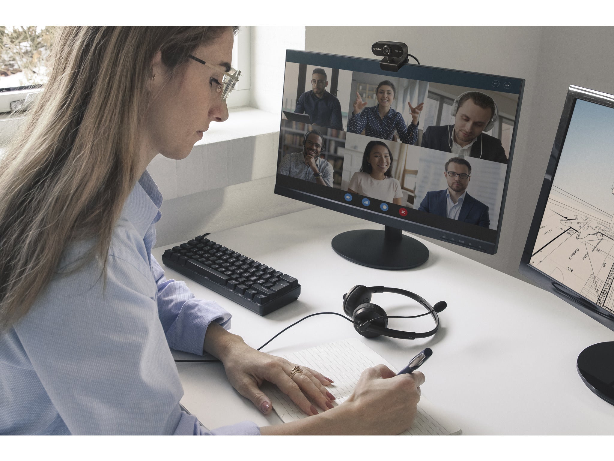USB Webcam Flex 1080P HP Sort - billede 4