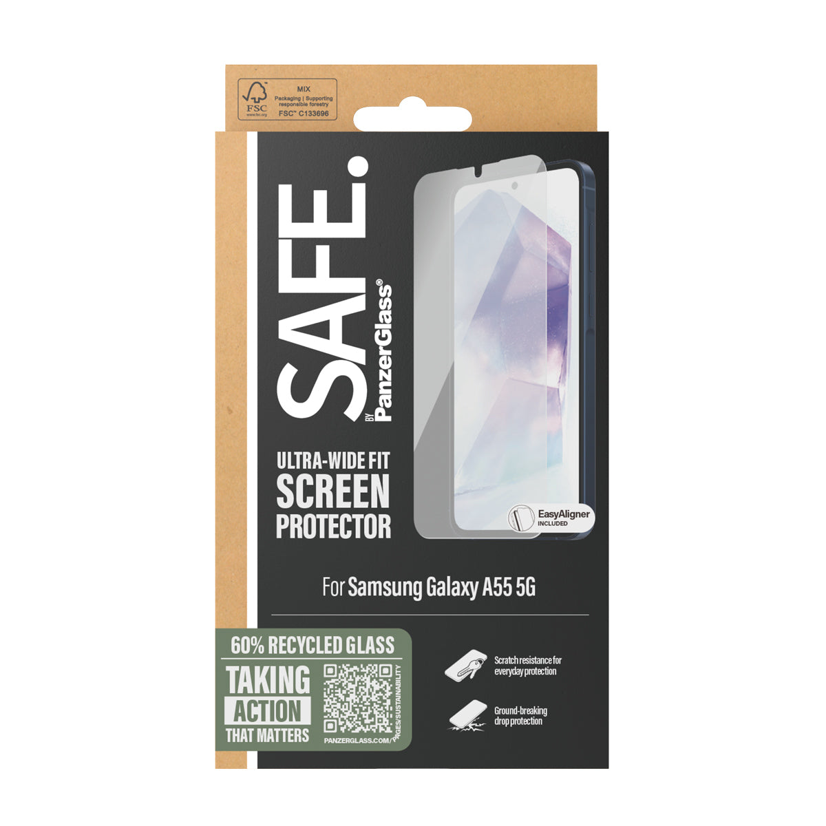SAFE. Screen Protektor Galaxy A55 5G UWF - billede 3