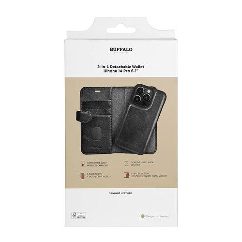 BUFFALO 2in1 Wallet 3 card iPhone 14 Pro 6,1" Black - EOL