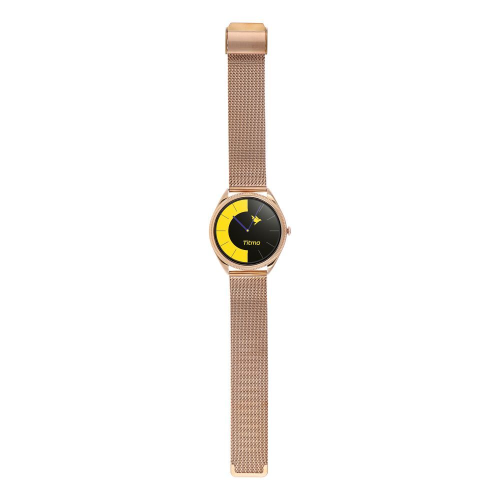 Smartwatch TITMO O-170 (AMOLED, bluetooth call, stainless steal gold mesh strap) gold