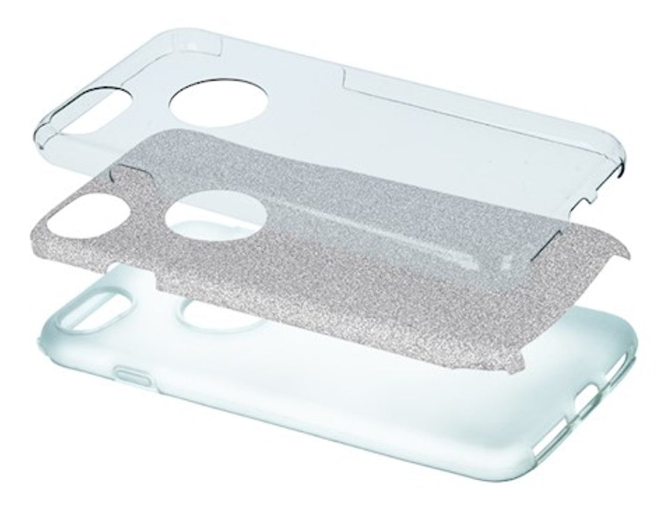 iPhone 17 Pro Max / 18 Pro Max Cover Glitter – Sølv - billede 6