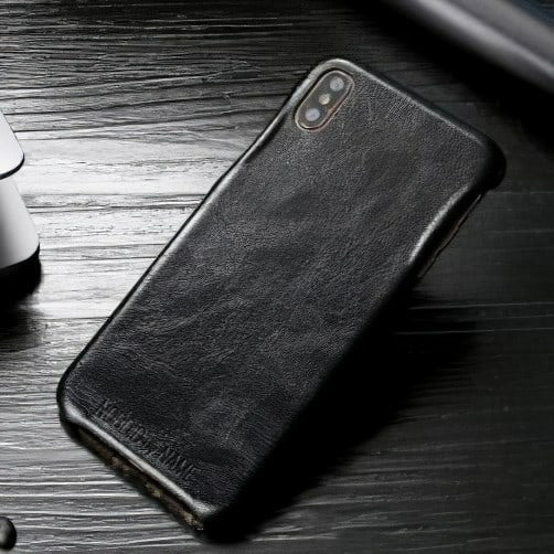 iPhone XS Max Læder Cover – Sort