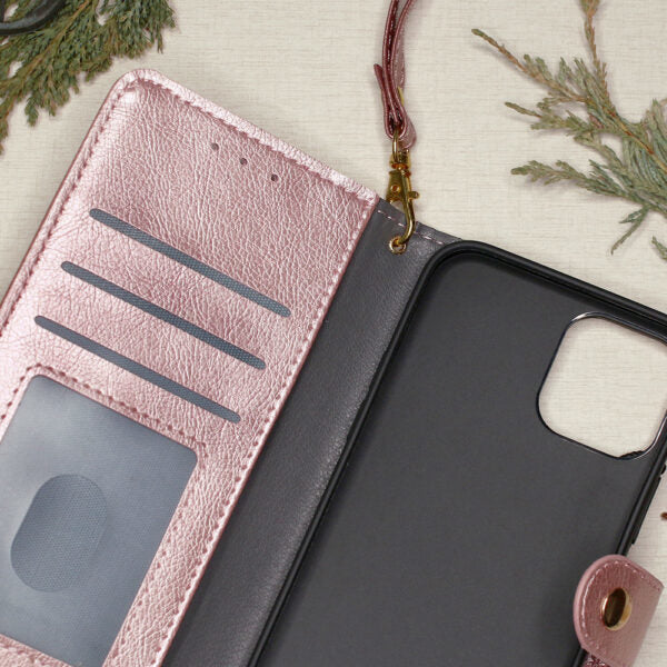 iPhone 12 Mini PU Wallet Flip Cover – Lyserød