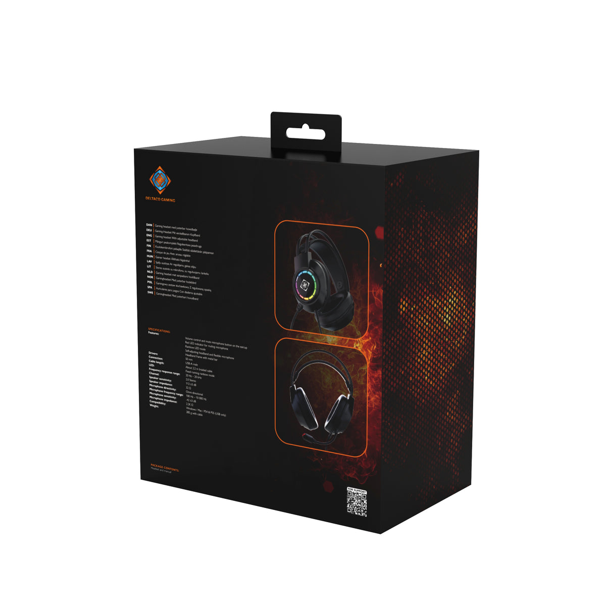 USB Headset PC/PS5 RGB Sort - billede 12