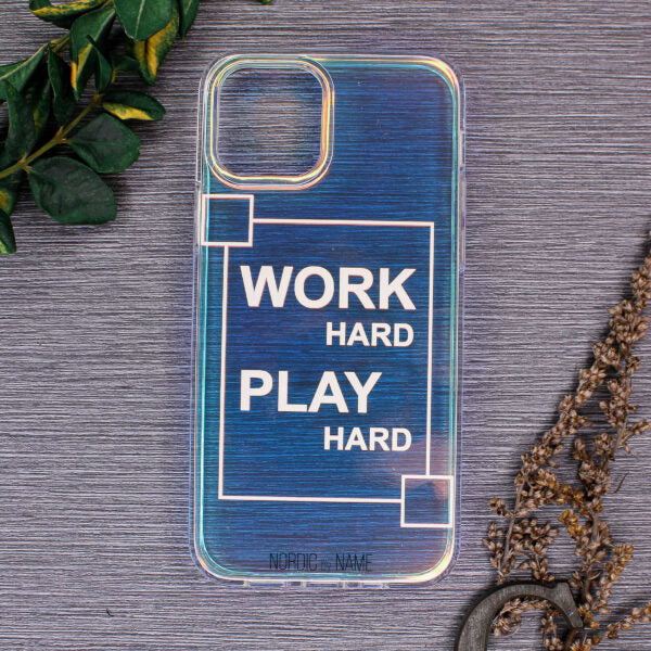 iPhone XS Max Cover work Hard Play Hard – Transparent