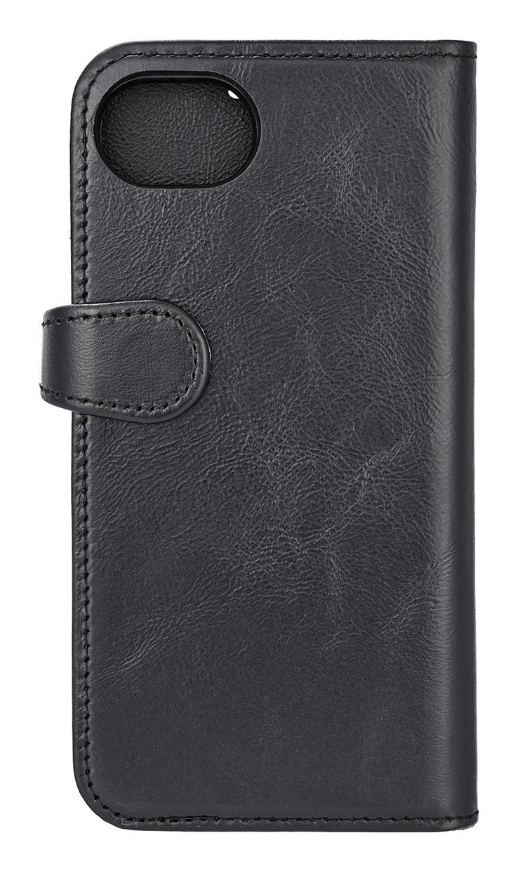 iPhone 16e / 17e Læder Wallet Flip Cover MagSeries med kortholder – Sort – Buffalo - billede 3