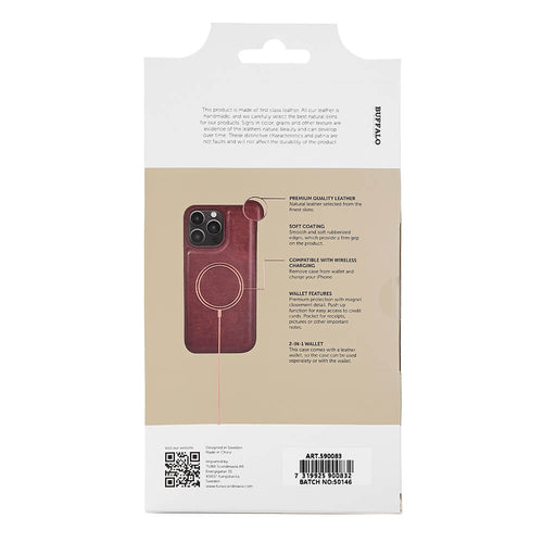 iPhone 14 Pro Max Wallet Flip Cover 2in1 3 card – Brun – Buffalo
