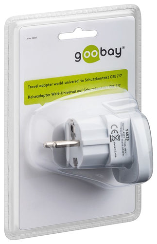 World to EU rejse Adapter Hvid