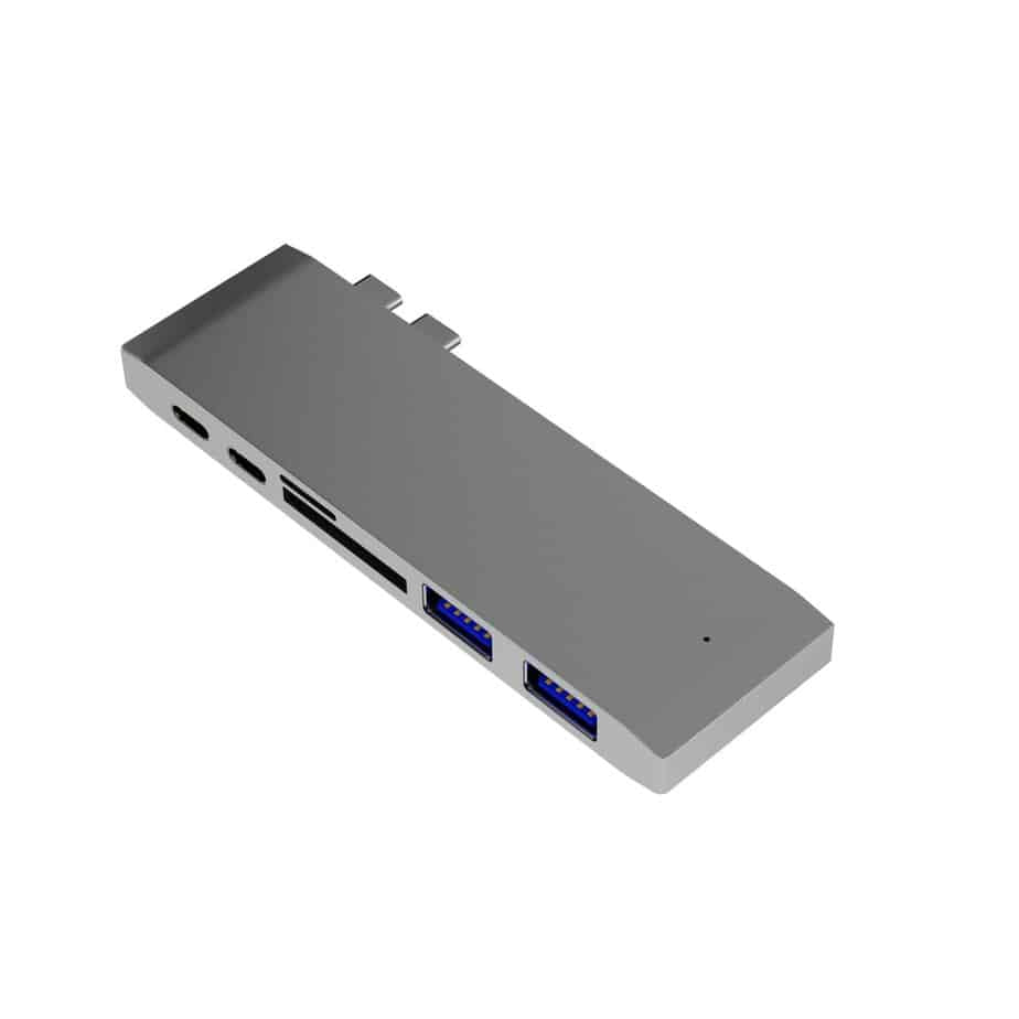6-in-1 Dual USB Type-C Multi-Port Adapter Dongle Converter for MacBook - billede 3