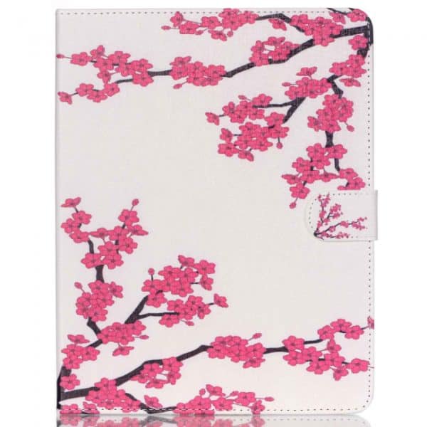 iPad 2/3/4 Flipcover. Hvid med pink blomstergren.