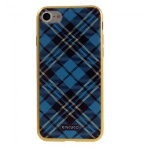 iPhone 7/8 TPU Cover. Skotskternet Brun/Blå
