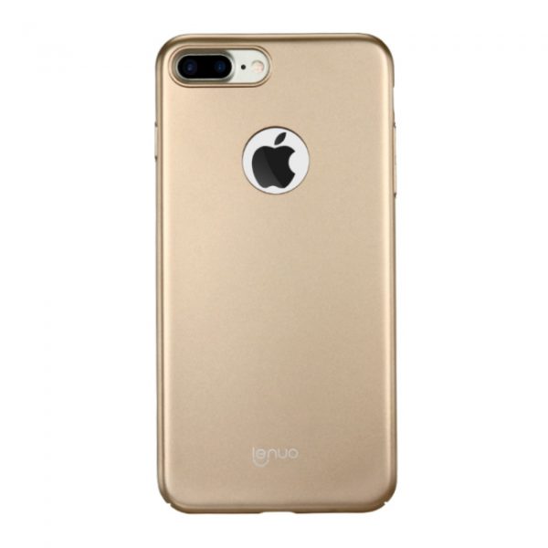 iPhone 7+/8+ Cover. Plastik m. gummi Gold