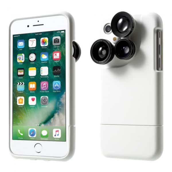iPhone 7/8 Cover med 3 kamera linser. Hvid