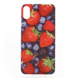 iPhone X Cover TPU. Jordbær/Blåbær