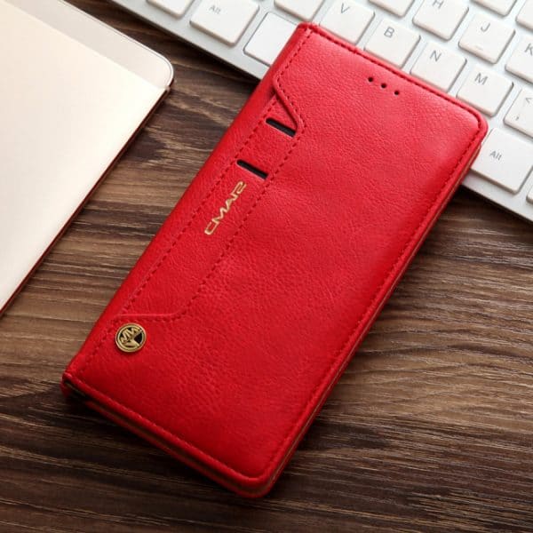 Samsung GS 7 Flipcover med kortholder PU Læder Rød