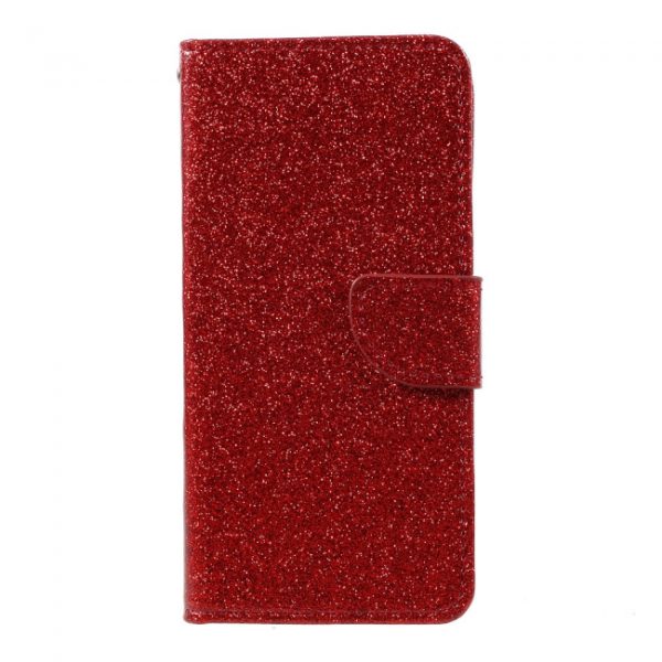 Samsung Galaxy S8 Flipcover Rød med glimmer