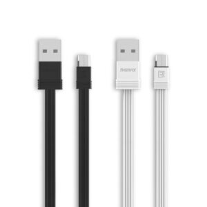 Micro-USB kabler 2 stk 1m. + 16 cm. Flad Hvid