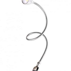 LED-lampe USB Aluminium Arm. Kan bøjes Silver