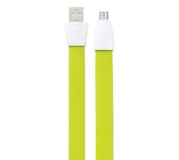 Micro-USB Kabel Flad 1M. Full Speed. Grøn