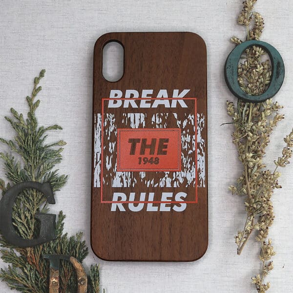 iPhone X/XS bagside i træ, Break The rules