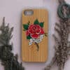 iPhone 7/8/SE 2020 bagside i træ, Tattoo rose