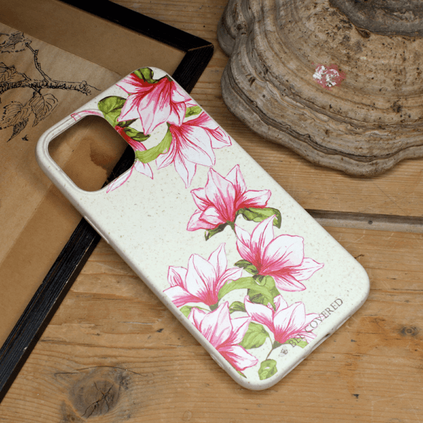 iPhone 12/12 Pro - Pink & Grønne Blomster